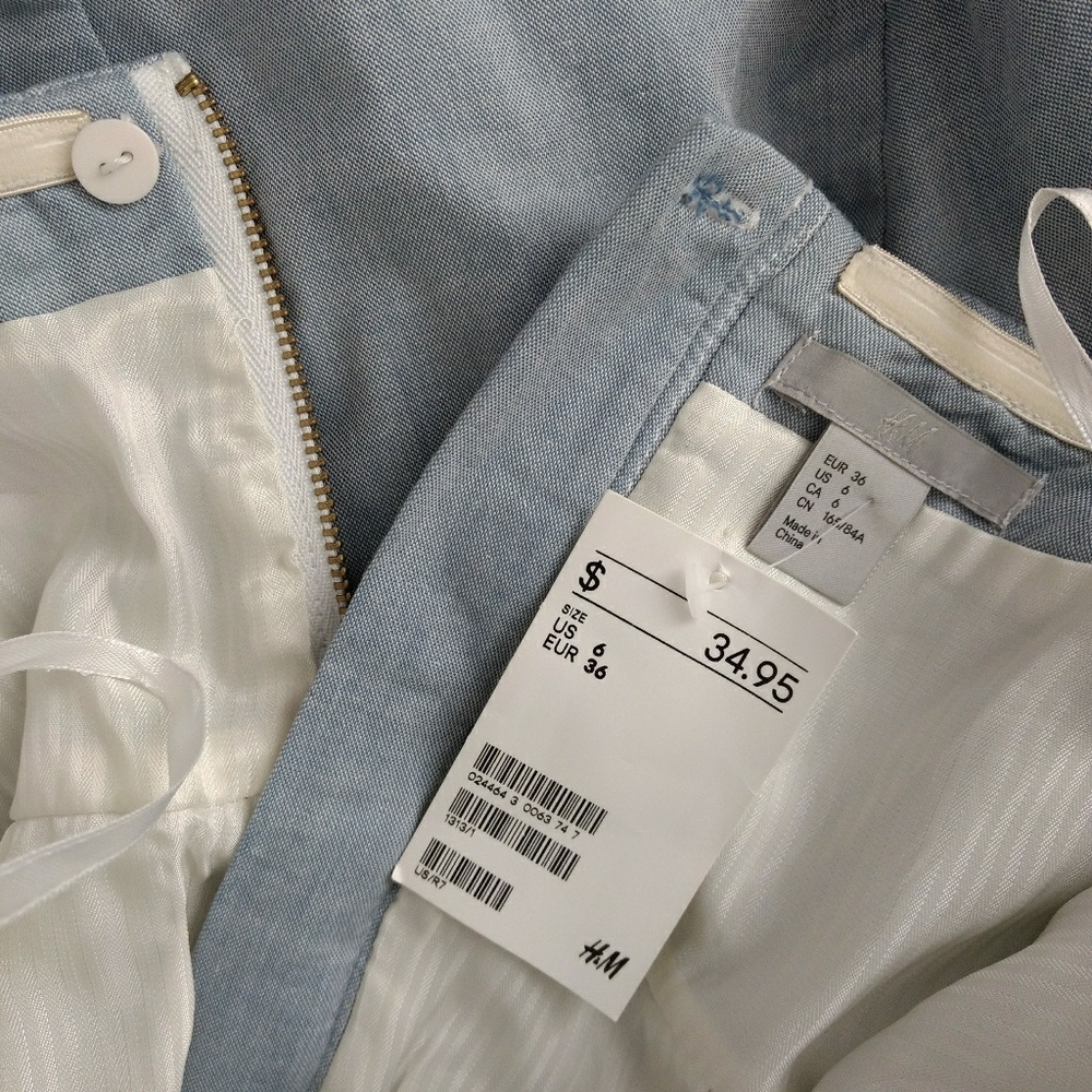 NWT h&m strapless chambray dress - Picture 4 of 5